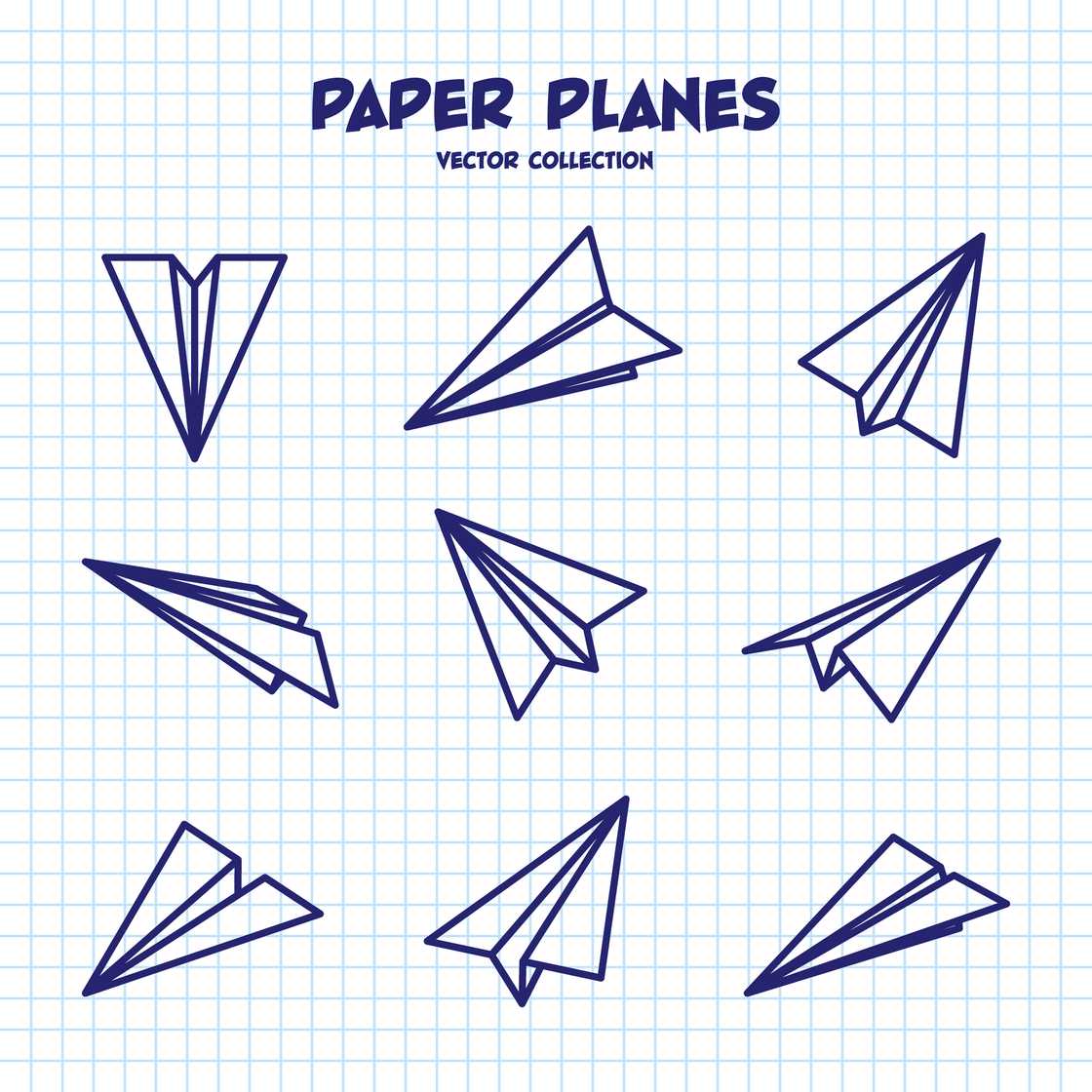 A drawing of paper planes on paper A drawing of paper planes on paper