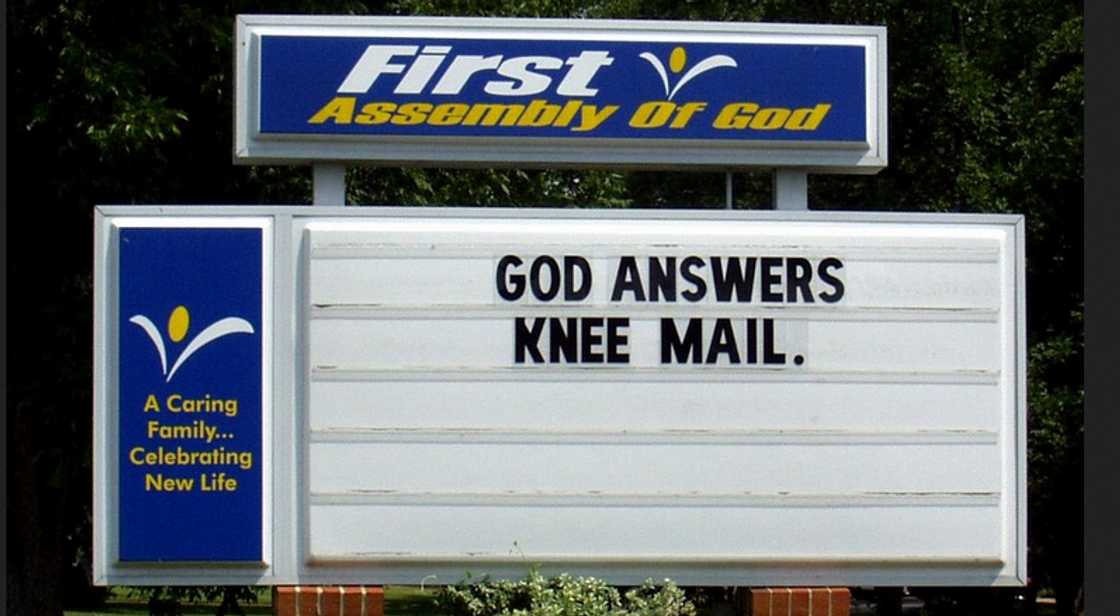 A funny and relatable church sign