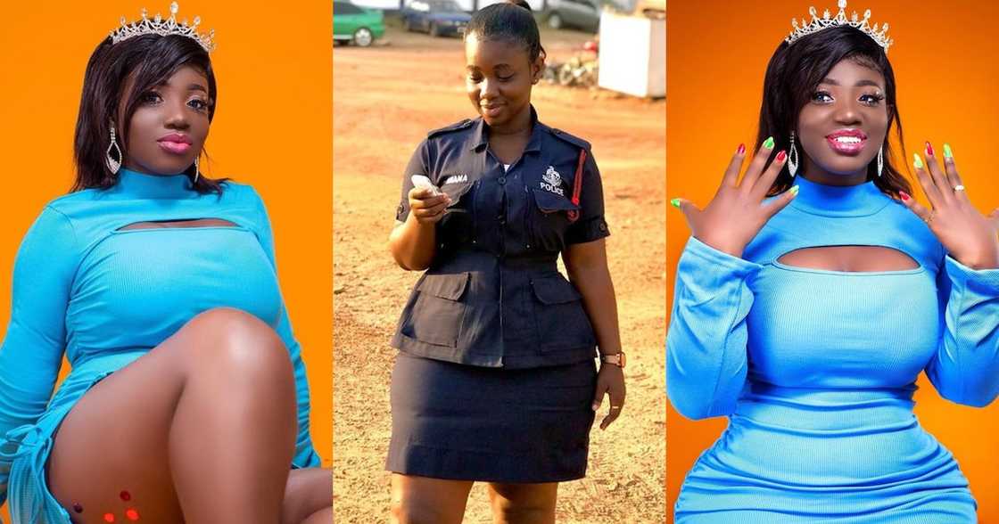 Beautiful Ghanaian police officer shows her massive curves in tight jeans