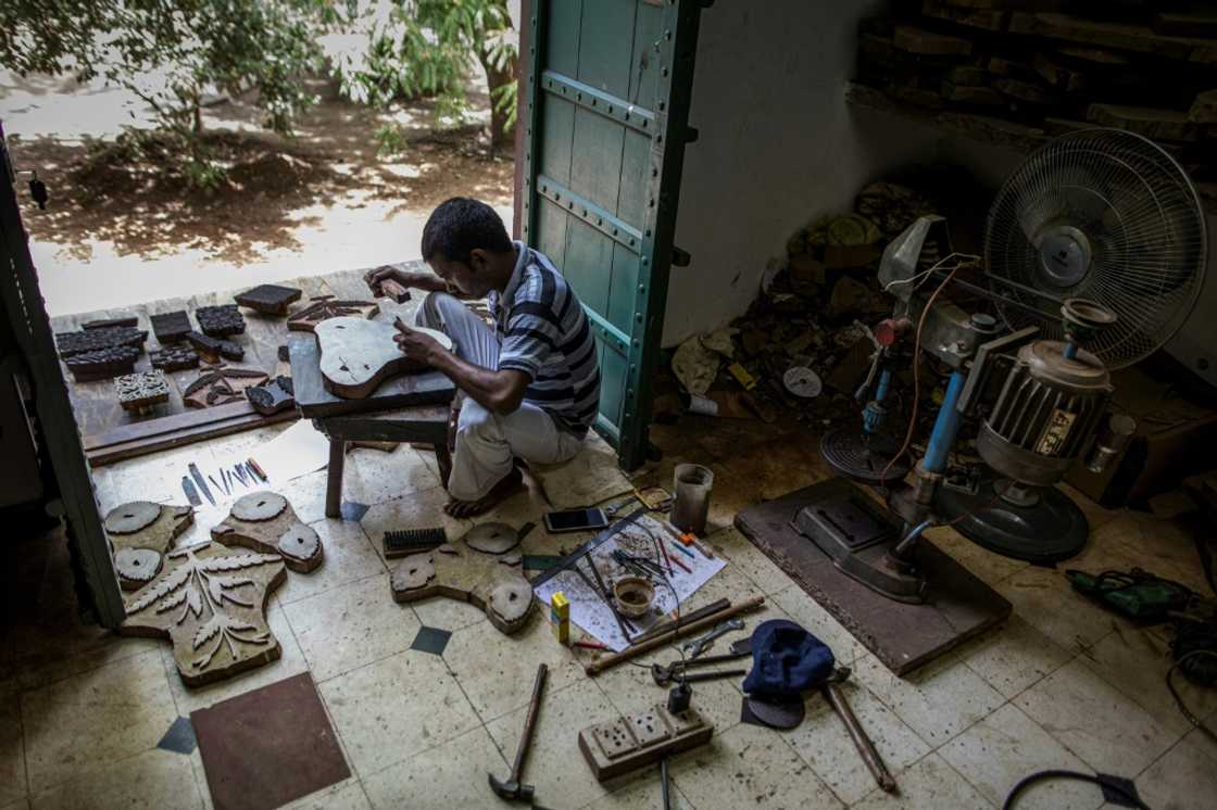 The work is slow and intricate, producing no more than 40 metres of material every day The work is slow and intricate, producing no more than 40 metres of material every day