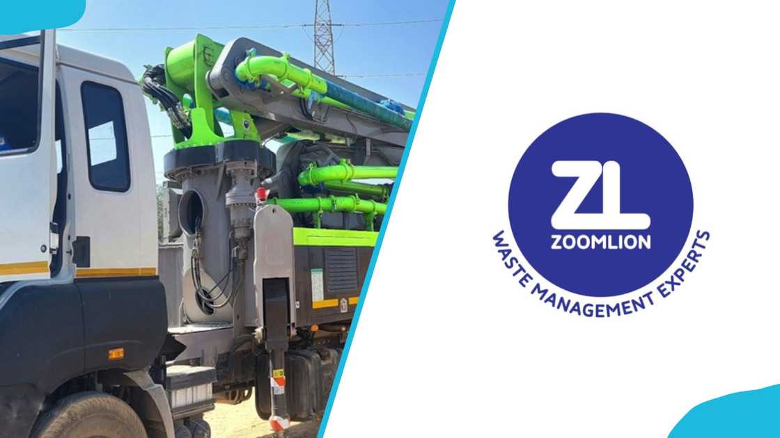 Zoomlion waste management truck and Zoomlion logo Zoomlion waste management truck and Zoomlion logo