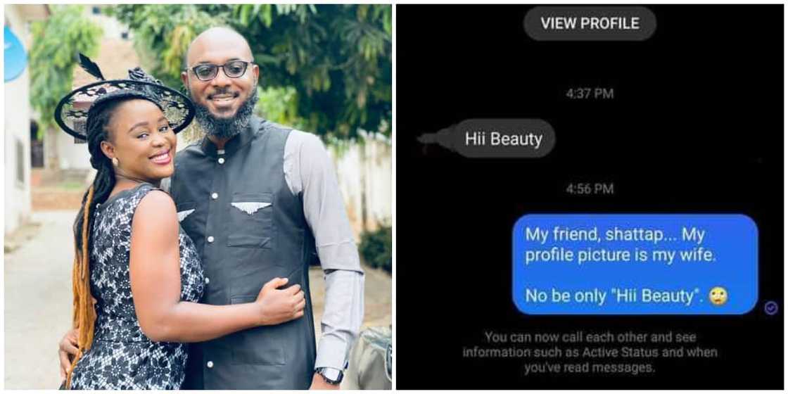 Nigerians react as man stuns the internet with DM he got after changing profile to wife's own Nigerians react as man stuns the internet with DM he got after changing profile to wife's own