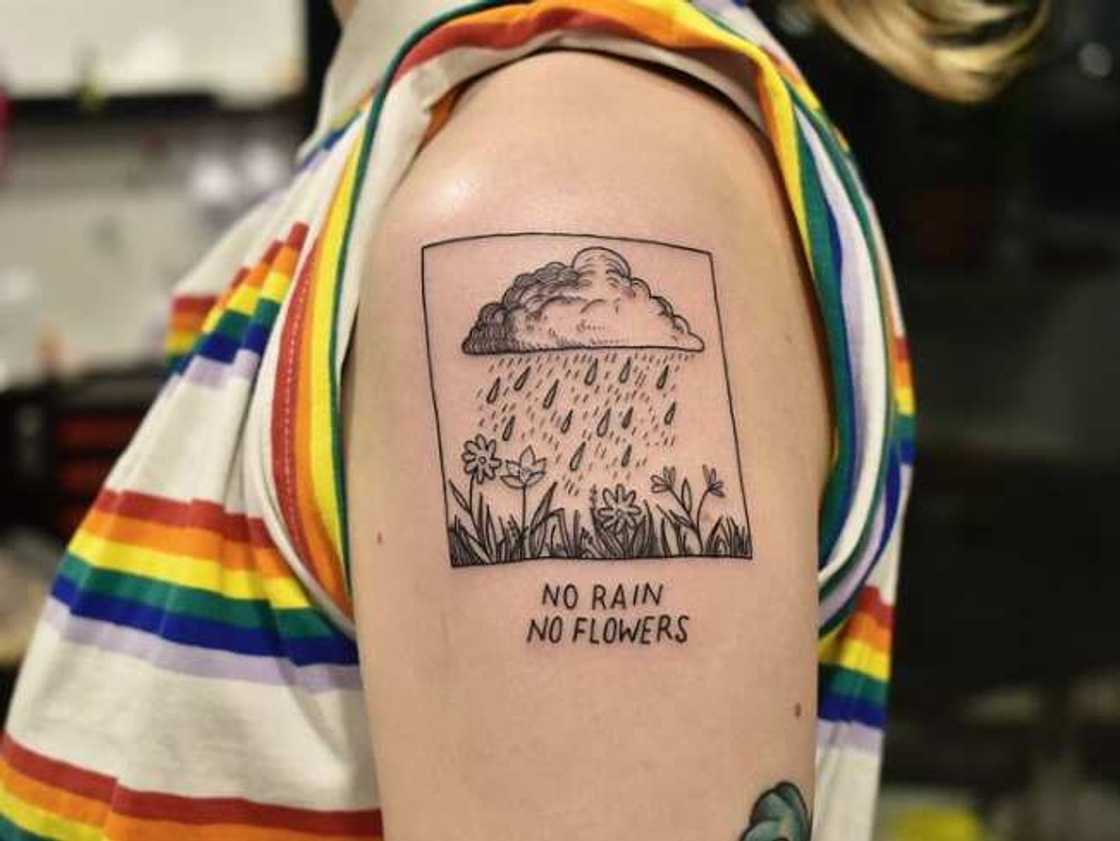 No rain, no flowers tattoo No rain, no flowers tattoo