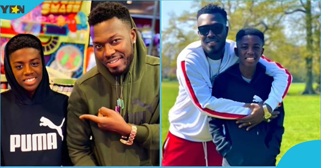 Photo of Ghanaian musician Reggie Zippy and his son. Photo of Ghanaian musician Reggie Zippy and his son.