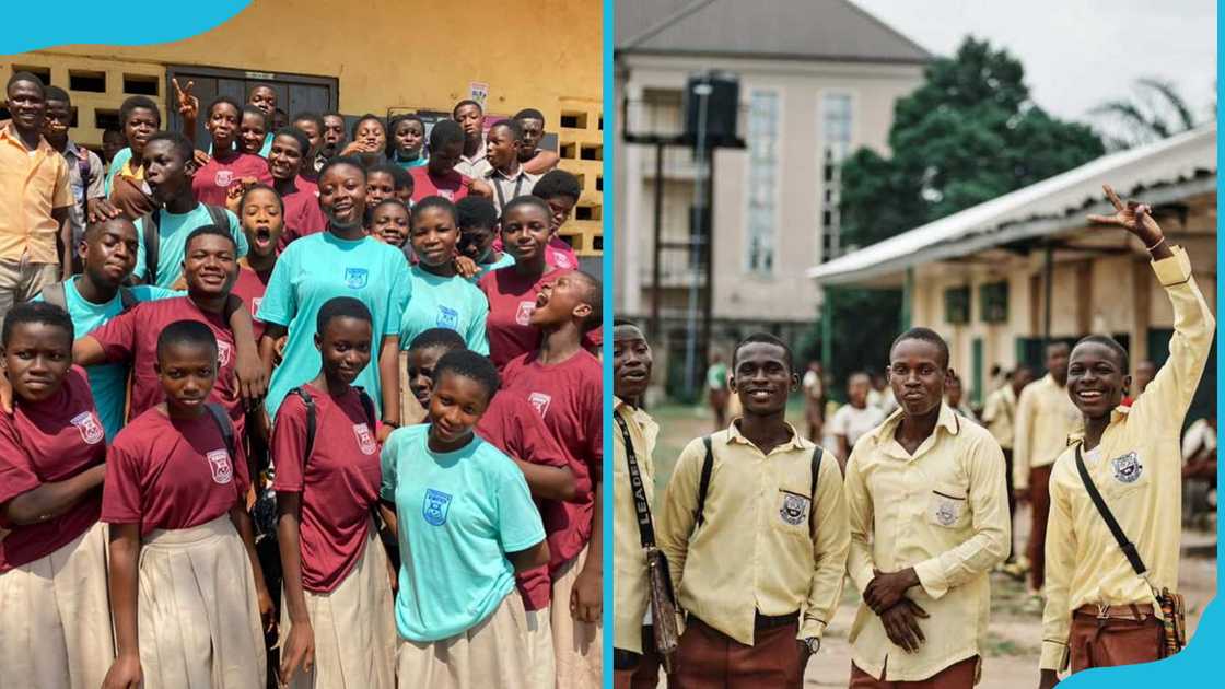 Students of Senior School posing for group photos. Students of Senior School posing for group photos.