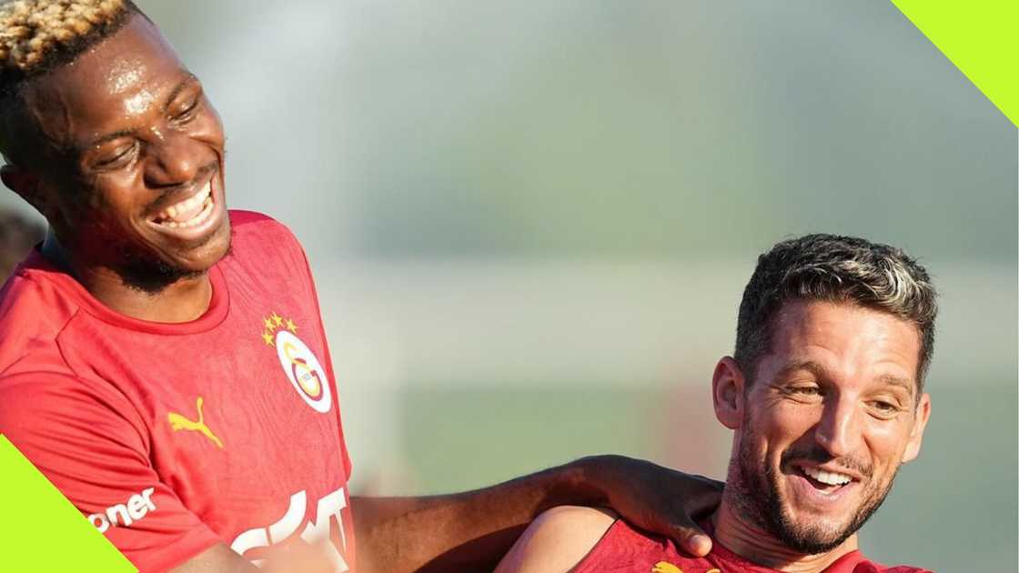 Victor Osimhen and Dries Mertens reunite at Galatasaray training. Victor Osimhen and Dries Mertens reunite at Galatasaray training.