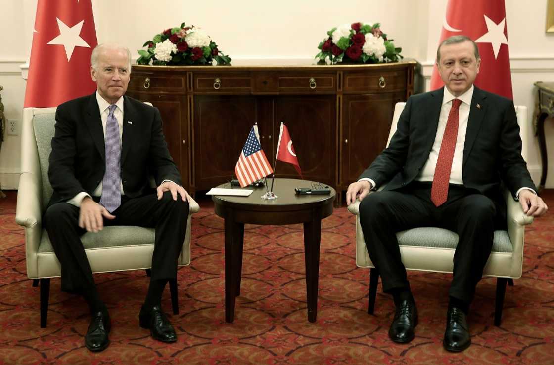 US President Joe Biden meeting with Turkish President Recep Erdogan in 2016 when Biden was vice president US President Joe Biden meeting with Turkish President Recep Erdogan in 2016 when Biden was vice president