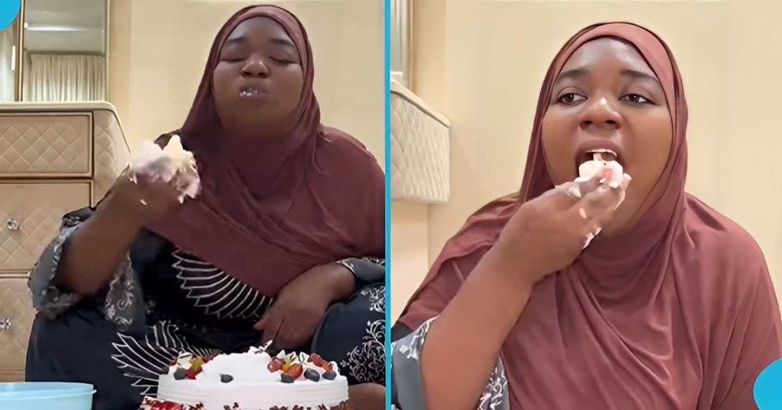 Young lady, Ghanaians, social media, cake, eating habit Young lady, Ghanaians, social media, cake, eating habit