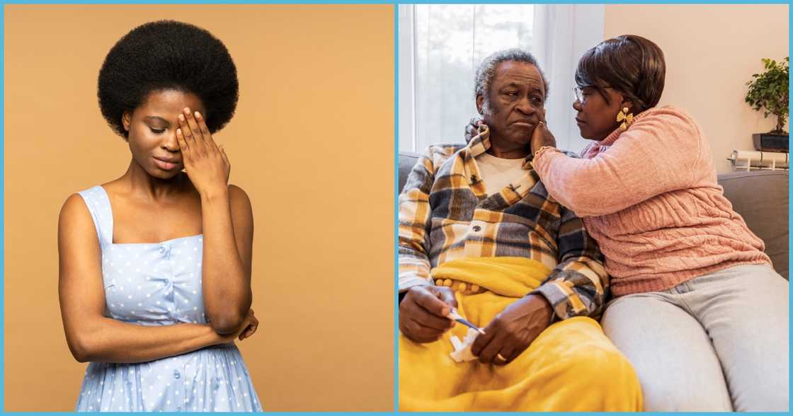 Photo of a young lady and an elderly couple