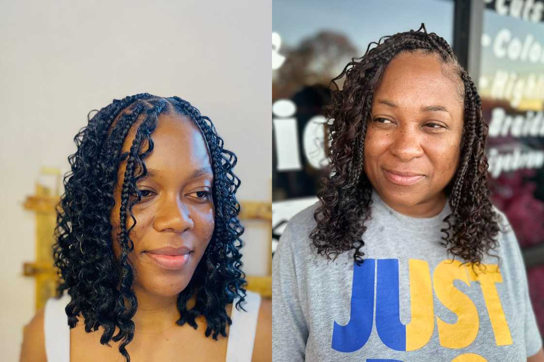 knotless braids with curls