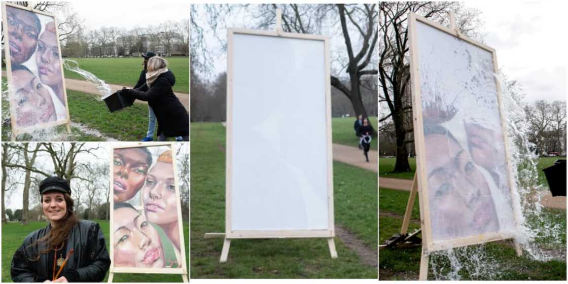 Artist Creates Billboard which Transforms into Beautiful Artwork when Water is Added Artist Creates Billboard which Transforms into Beautiful Artwork when Water is Added