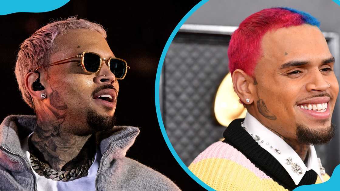 Chris Brown in Los Angeles, California, on 17 December 2022 (L) and on 26 January 2020 (R) Chris Brown in Los Angeles, California, on 17 December 2022 (L) and on 26 January 2020 (R)