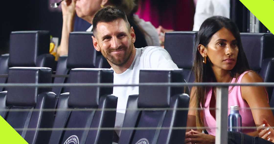 Lionel Messi and his wife watching Inter Miami vs Toronto. Lionel Messi and his wife watching Inter Miami vs Toronto.