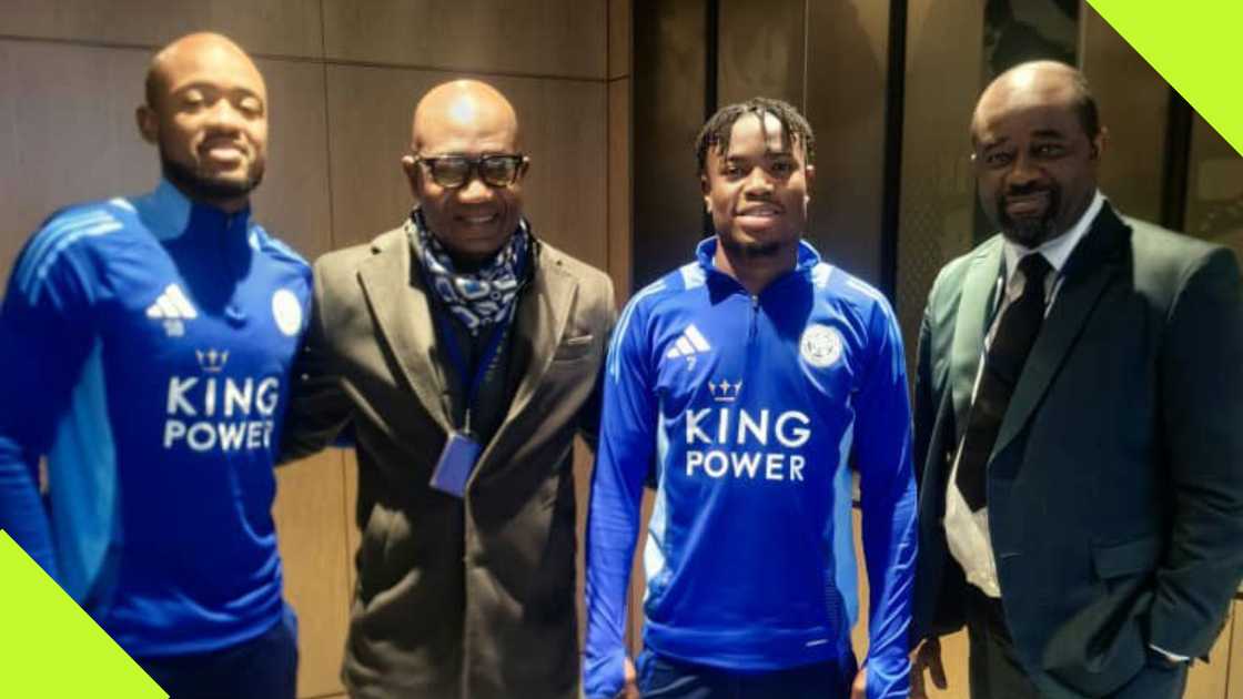 GFA President Kurt Okraku visits Black Stars duo Jordan Ayew and Fatawu Issahaku at Leicester