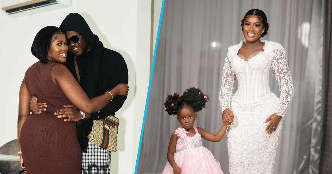 Fella Makafui, Medikal and their daughter Island Fella Makafui, Medikal and their daughter Island