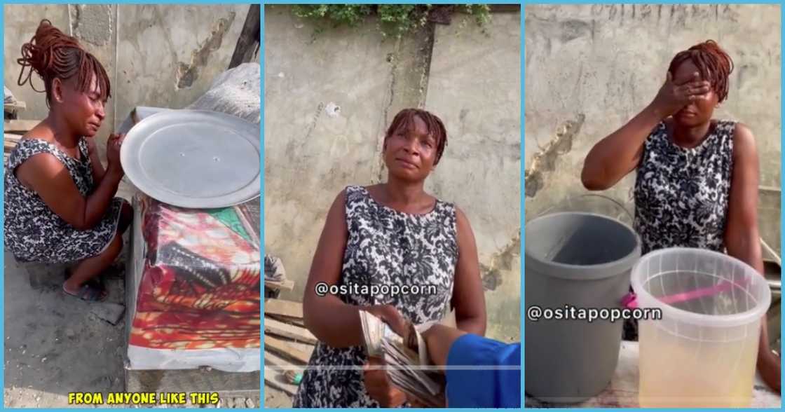 Koko seller cries after being supported Koko seller cries after being supported