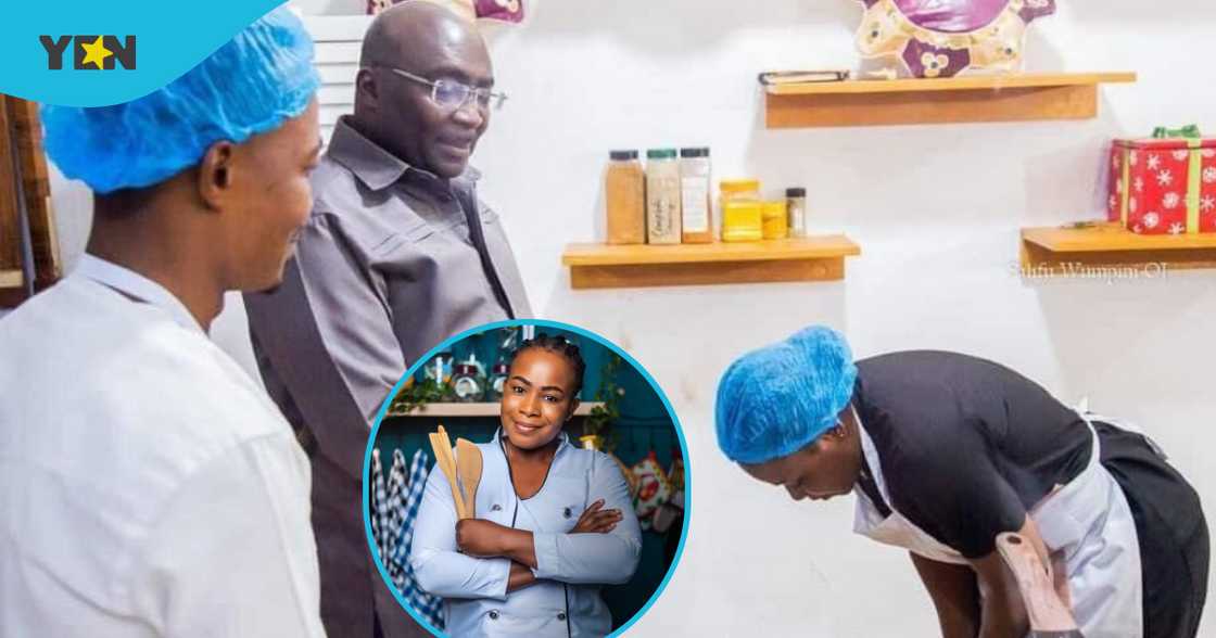 Photo of Dr Mahamudu Bawumia and Chef Failatu Abdul Razak.