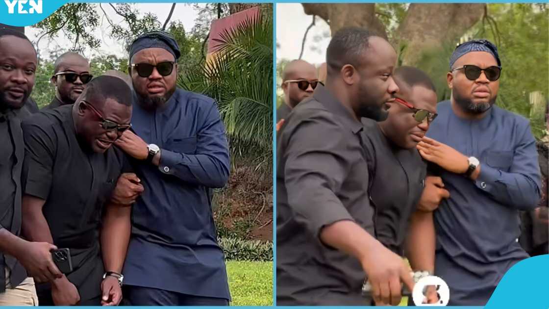 Sam George, Obuasi helicopter crash, Ghana Armed Forces, Sam George weeps, NDC, Flower-laying ceremony Sam George, Obuasi helicopter crash, Ghana Armed Forces, Sam George weeps, NDC, Flower-laying ceremony