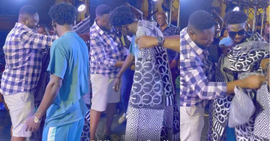 Kuami Eugene Enstooled Tepa Youth Chief While Performing on Stage Kuami Eugene Enstooled Tepa Youth Chief While Performing on Stage