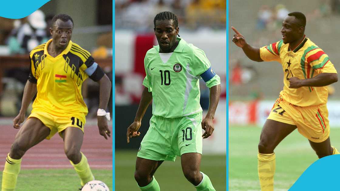 Austin Jay Jay Okocha, Abedi Ayew, Tony Yeboah, Didier Drogba, African players of all time, Samuel Eto'o, George Weah.