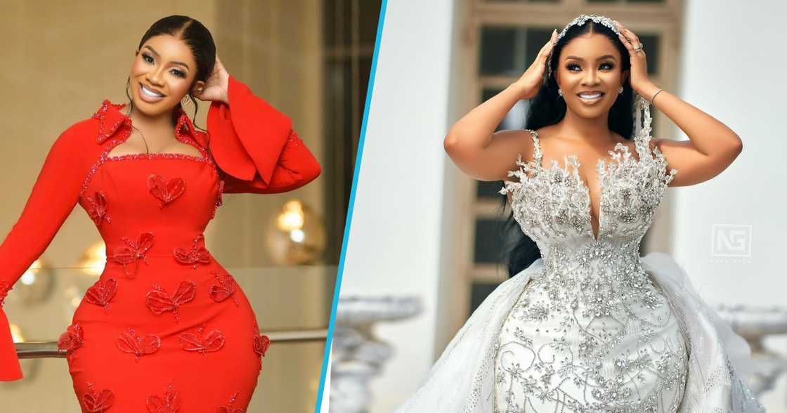 Serwaa Amihere rocking a Sima Brew wedding gown Serwaa Amihere rocking a Sima Brew wedding gown
