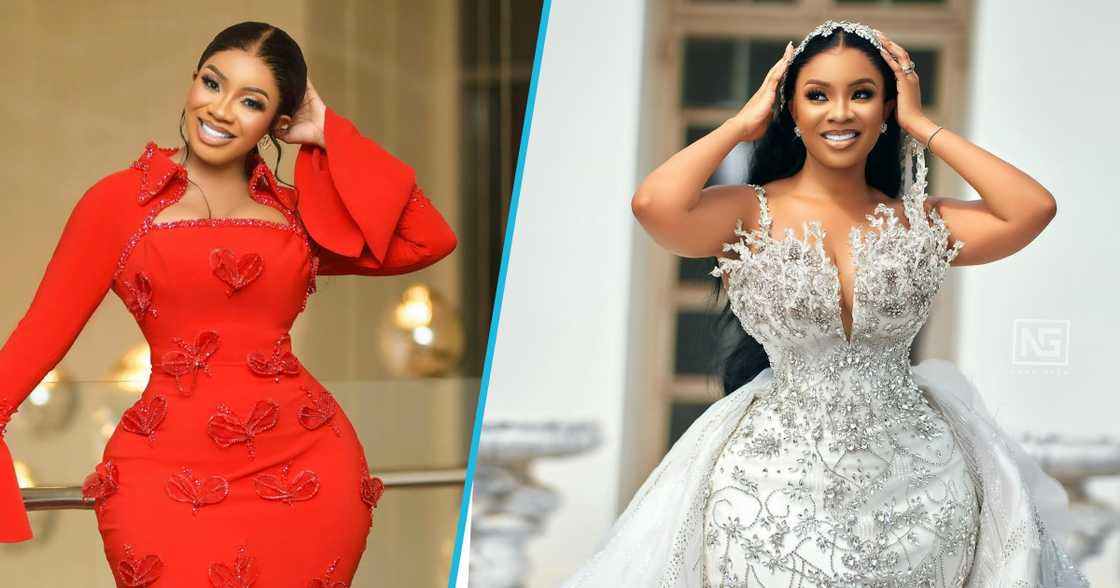 Serwaa Amihere rocking a Sima Brew wedding gown