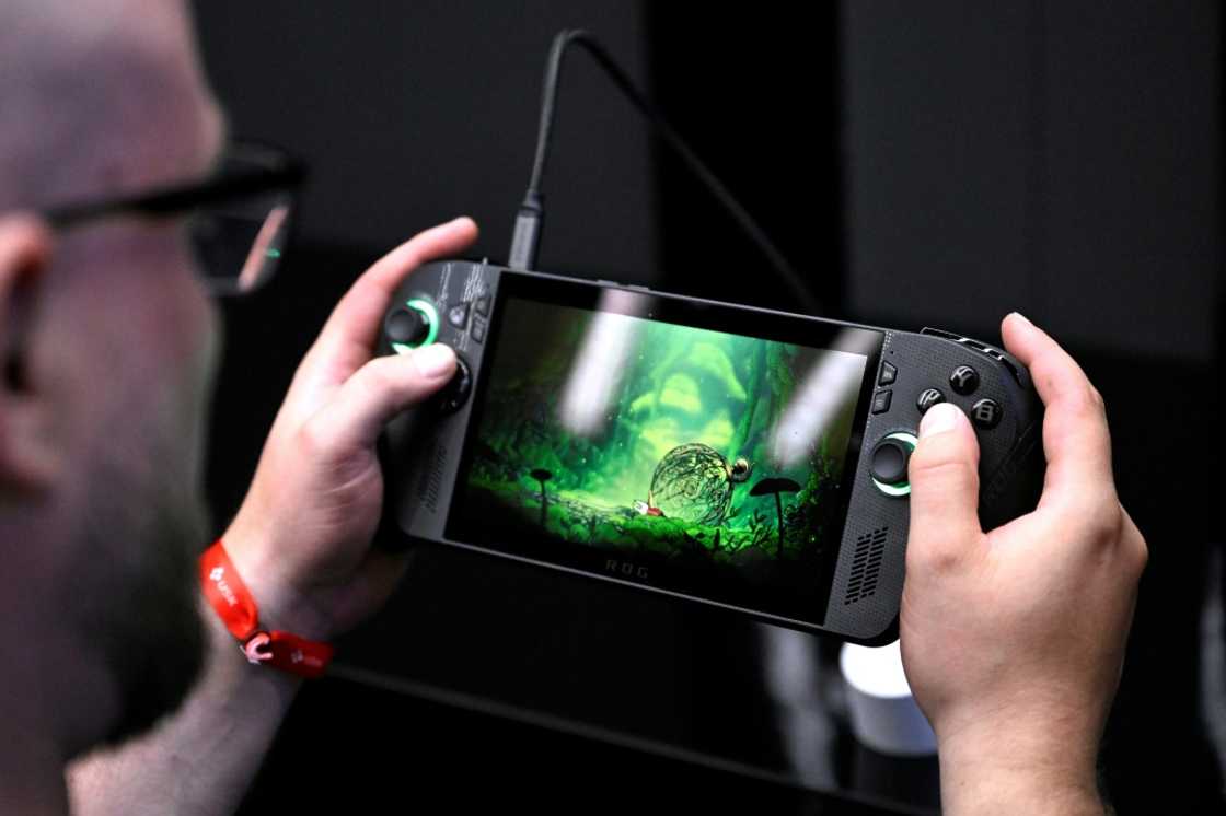 Putting Microsoft's Xbox ROG Ally through the paces at the Gamescom fair in Cologne, Germany