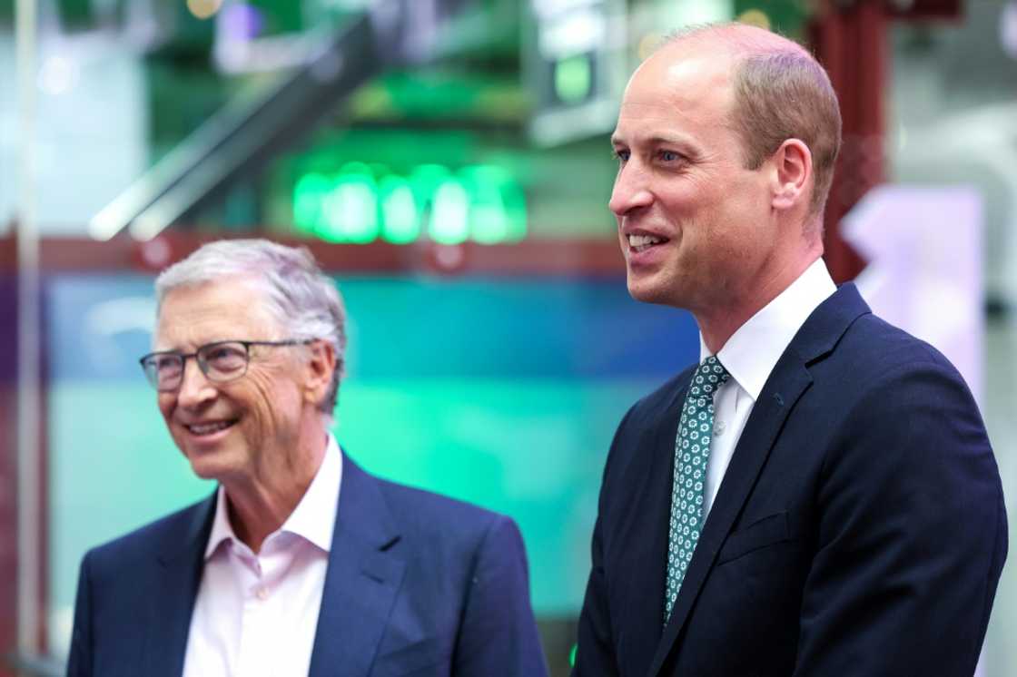 Microsoft founder Bill Gates, left, and Britain's Prince William at the Breakthrough Energy Summit in London on Thursday Microsoft founder Bill Gates, left, and Britain's Prince William at the Breakthrough Energy Summit in London on Thursday
