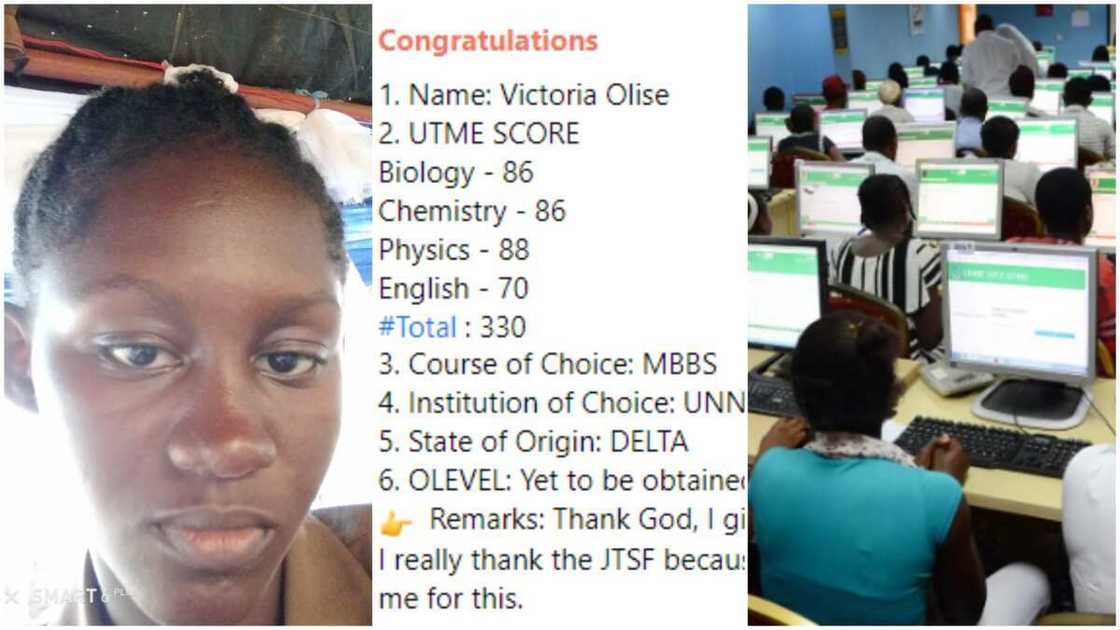 UTME result/Girl performed well in JAMB.