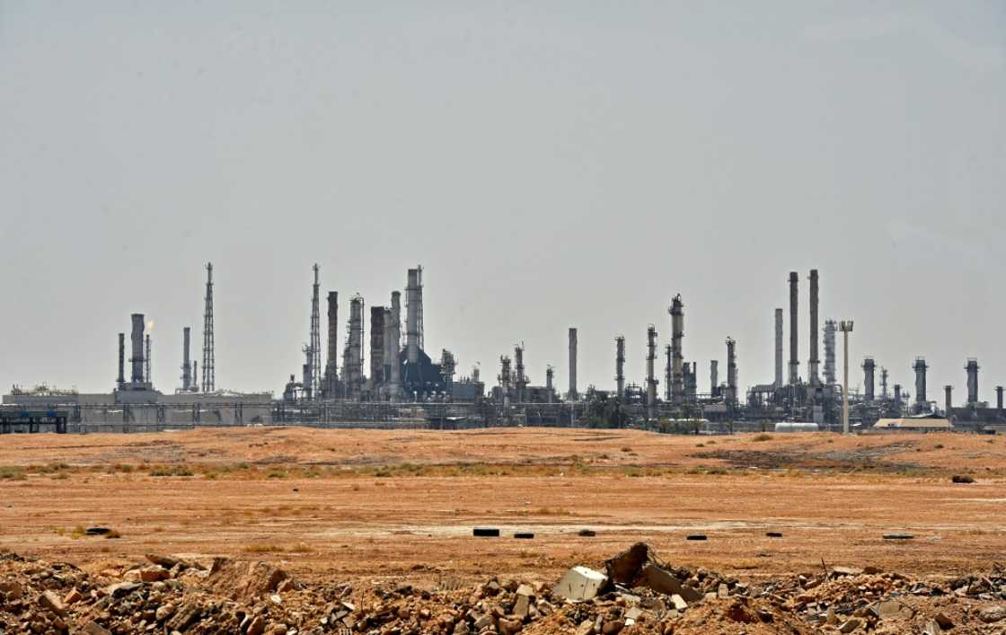 An Aramco oil facility near the al-Khurj area just south of the Saudi capital Riyadh, in 2019 An Aramco oil facility near the al-Khurj area just south of the Saudi capital Riyadh, in 2019