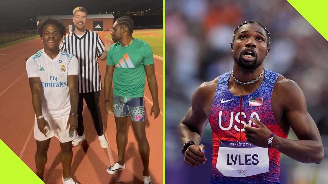 Noah Lyes defeated Speed in a 50m dash in the watchful eyes of YouTuber MrBeast Noah Lyes defeated Speed in a 50m dash in the watchful eyes of YouTuber MrBeast