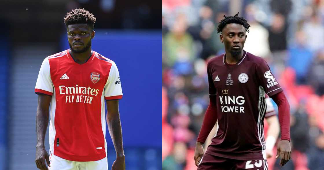 Wilfried Ndidi and Thomas Partey. SOURCE: Twitter/ @LCFC @Arsenal