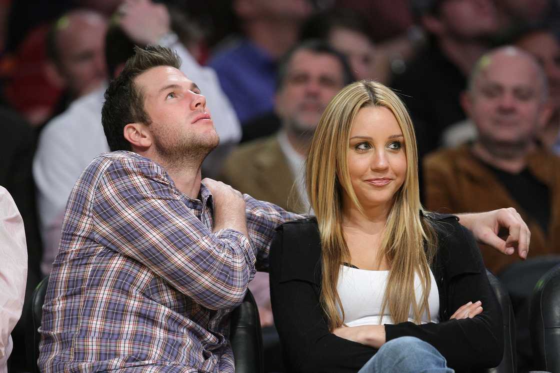 Amanda Bynes and Doug Reinhardt attend the Los Angeles Lakers vs Phoenix Suns game at the Staples Center in Los Angeles, California