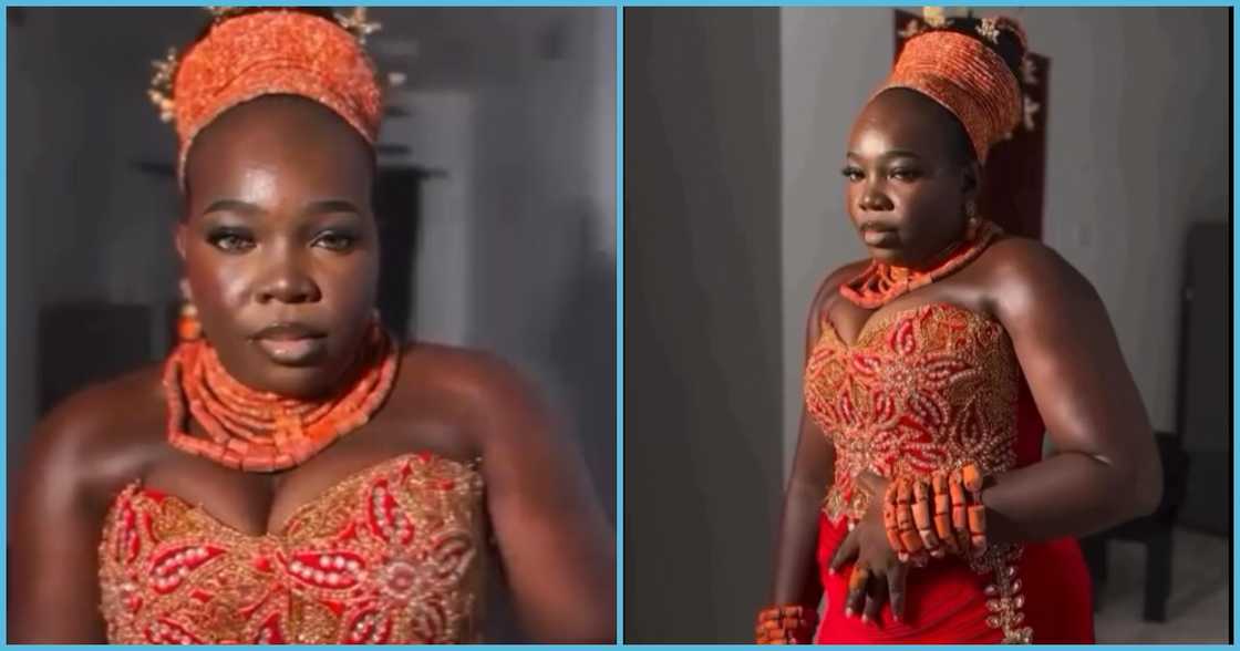 Bride wears beautiful but tight outfit, video ignites laughter