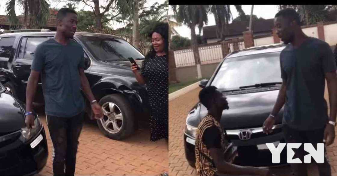 Kwaku Manu surprises younger brother; buys fresh car for him (Video) Kwaku Manu surprises younger brother; buys fresh car for him (Video)