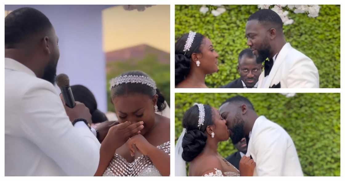 Ghanaian Bride Almost Ruins Beautiful Makeup With Tears Of Joy As Groom Assures Her Of Eternal Love