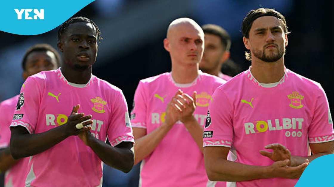 Kamaldeen Sulemana and his Southampton teammates after the loss to Tottenham Hotspur on March 6, 2025. Kamaldeen Sulemana and his Southampton teammates after the loss to Tottenham Hotspur on March 6, 2025.