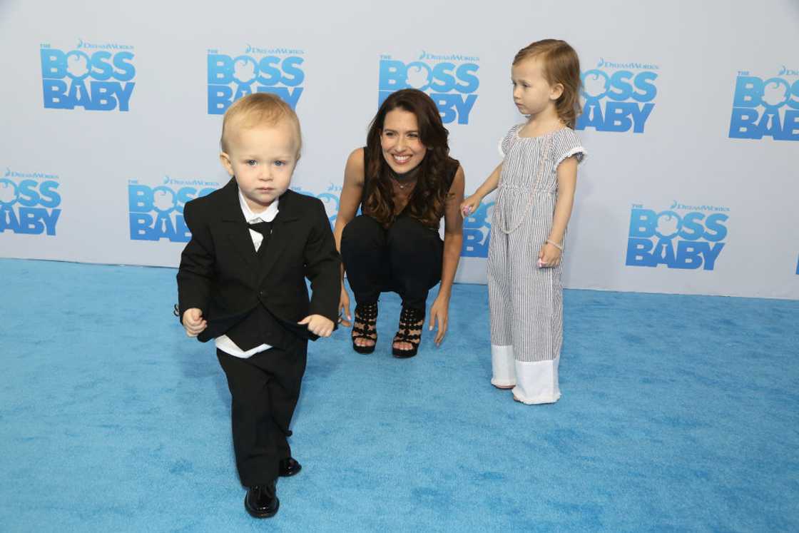 Rafael Baldwin (L), Hilaria Baldwin (C) and Carmen Baldwin (R)