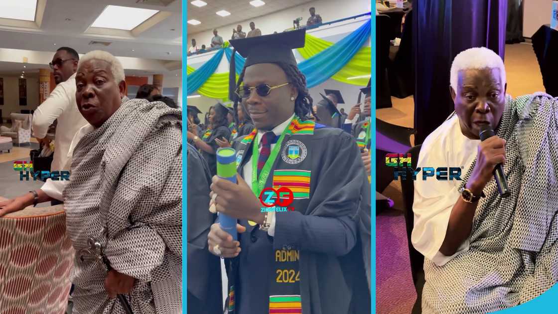 Stonebwoy graduates, Stonebwoy's dad, GIMPA graduation