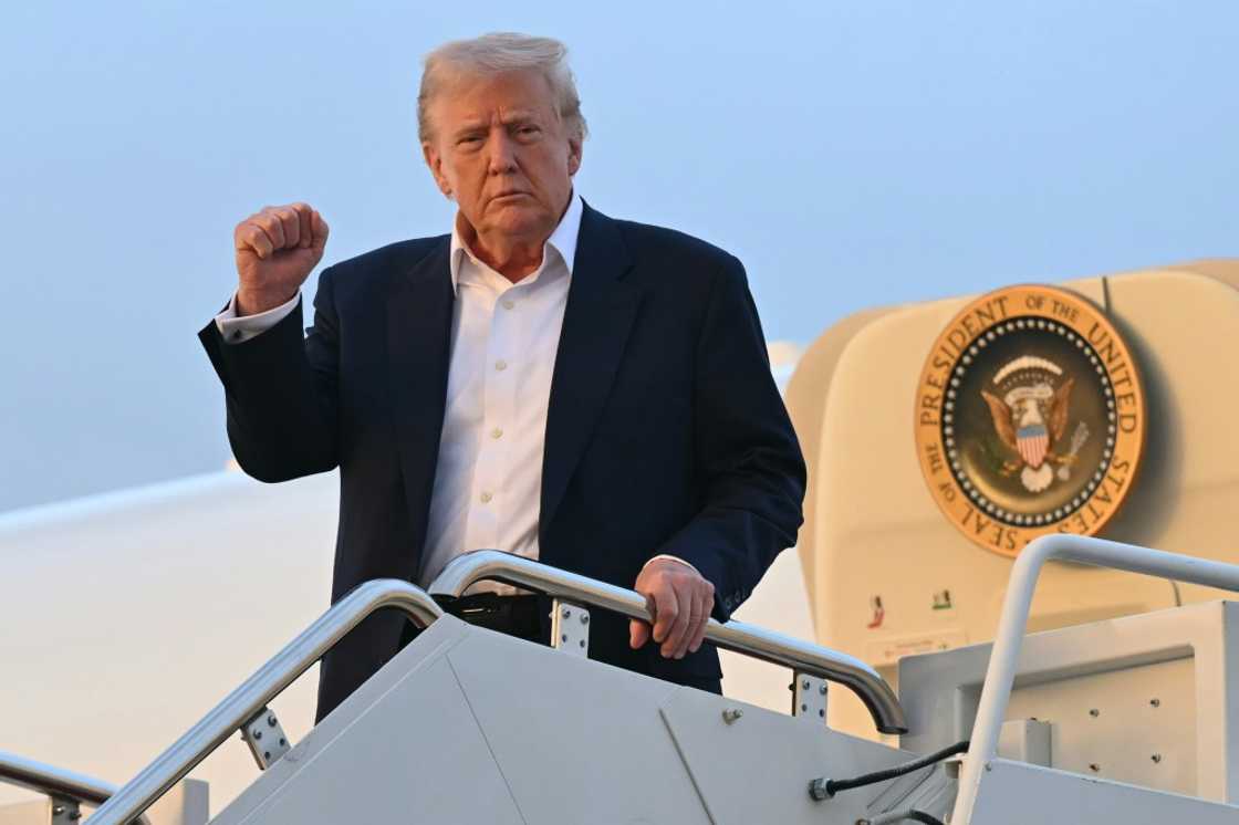 US President Donald Trump disembarks Air Force One at Joint Base Andrews in Maryland on May 4, 2025 US President Donald Trump disembarks Air Force One at Joint Base Andrews in Maryland on May 4, 2025