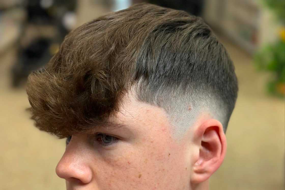 A drop fade + front fringe