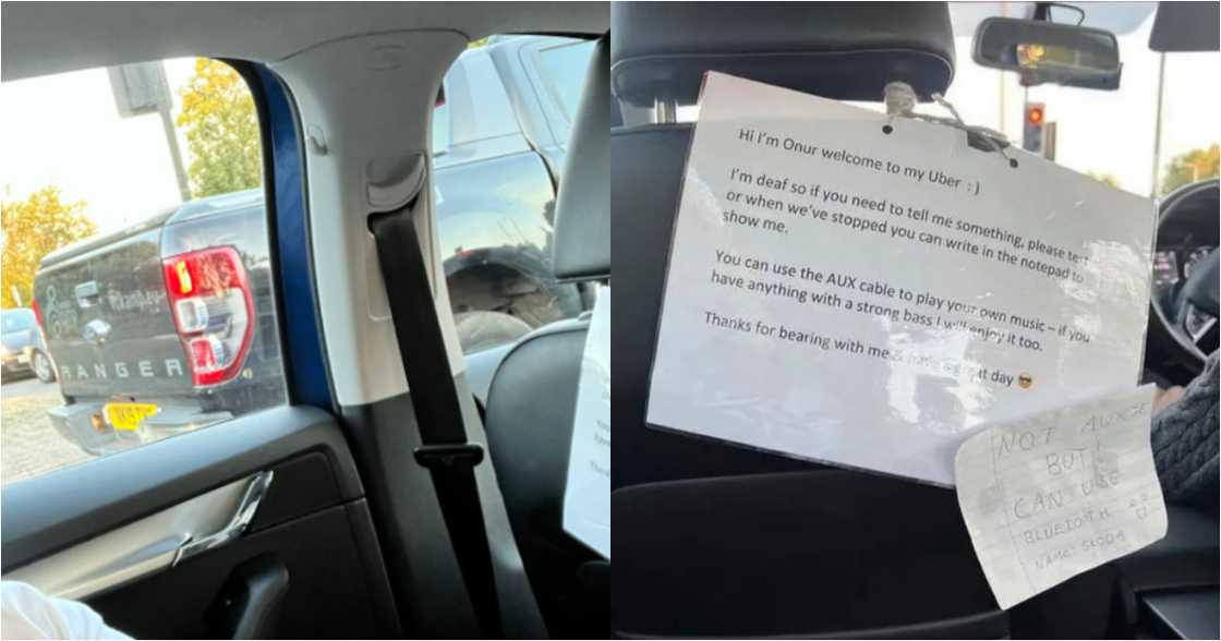 Man shares photo of note an Uber driver left for his passengers