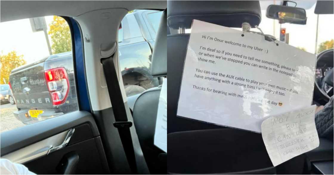 Man shares photo of note an Uber driver left for his passengers Man shares photo of note an Uber driver left for his passengers