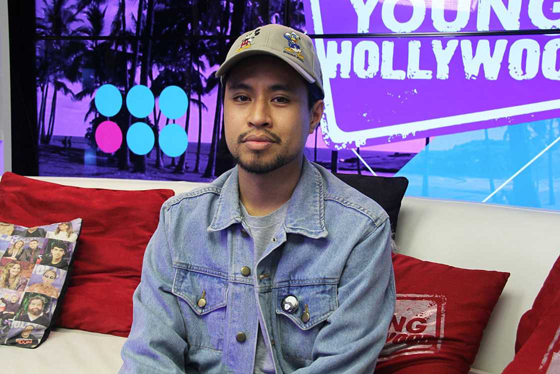 Phil "Swagger Boy" Tayag from the Jabbawockeez visits the Young Hollywood Studio in Los Angeles, California.