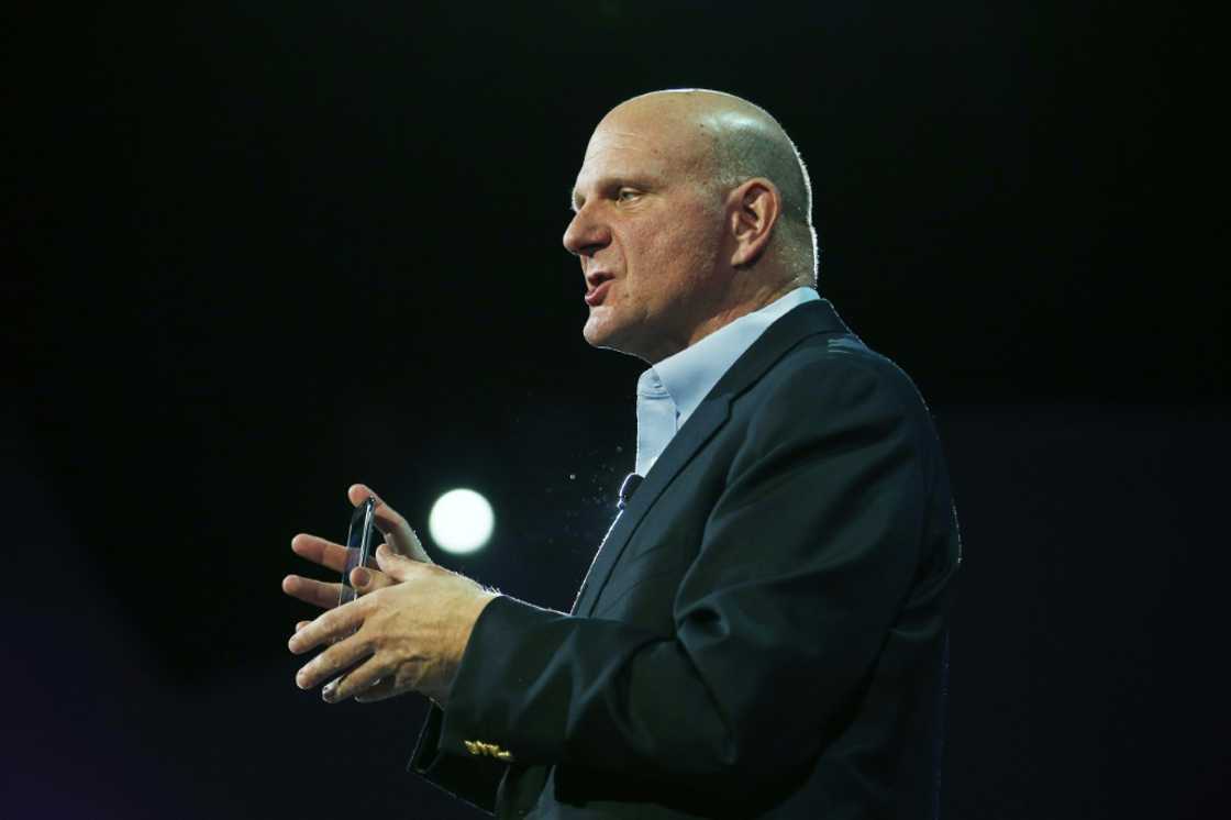 Steve Ballmer, then the Microsoft CEO, holds a smartphone during an event launching an updated model in San Francisco, California in October 2012 Steve Ballmer, then the Microsoft CEO, holds a smartphone during an event launching an updated model in San Francisco, California in October 2012
