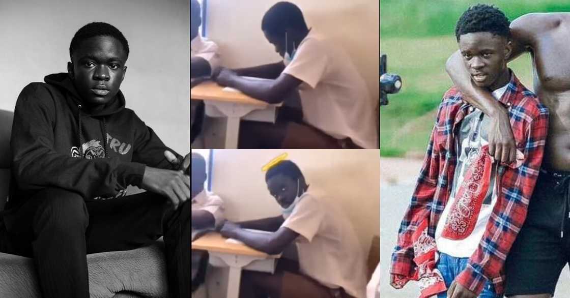 Hitmaker Yaw Tog captured in video studying serious in class; fans praise him Hitmaker Yaw Tog captured in video studying serious in class; fans praise him