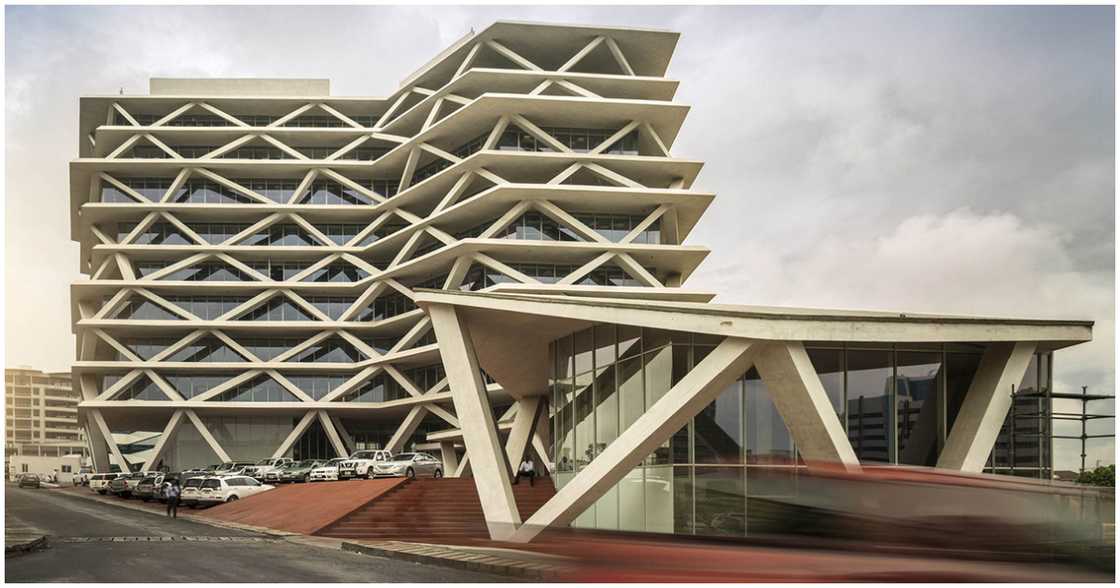 A beautiful view of the One Airport Square building A beautiful view of the One Airport Square building