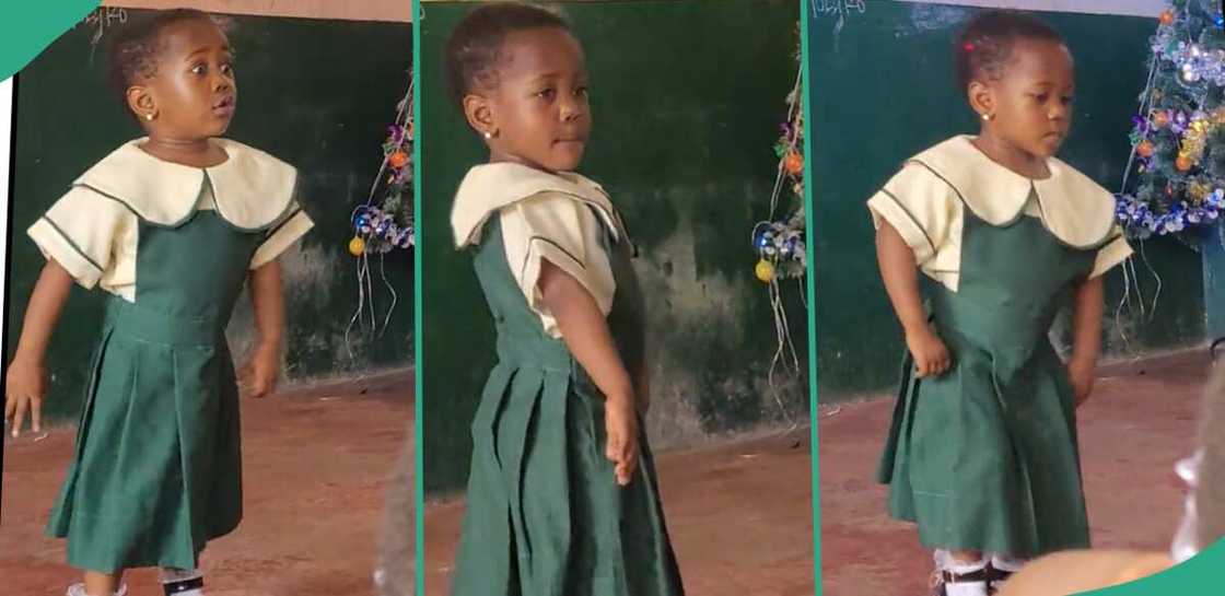 Baby girl dancing to Feliz Navidad.