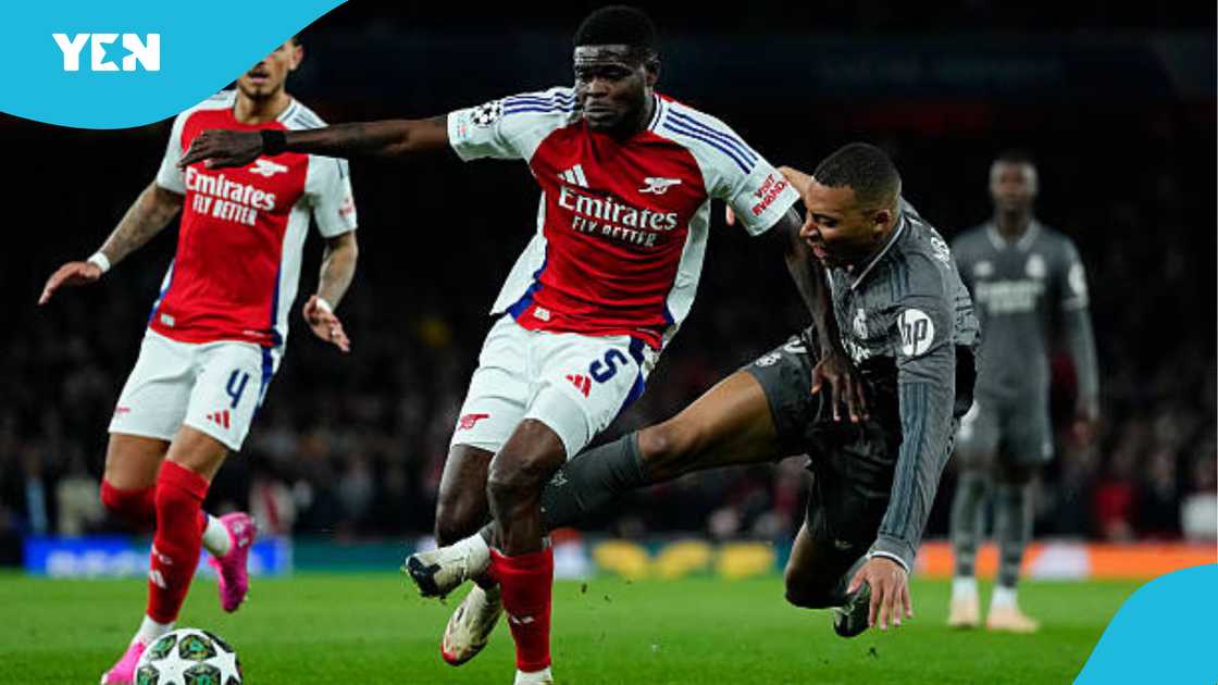 Thomas Partey in action against Real Madrid. Thomas Partey in action against Real Madrid.