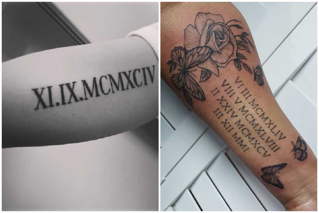 Roman numerals tattoo